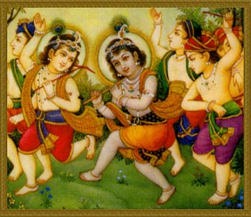 Krsna and residents of Goloka