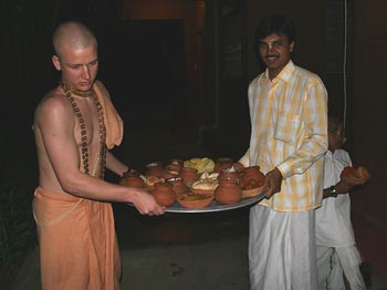Offering Gaura & Maha-mantra