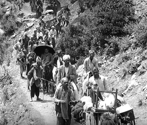 Pilgrims on the Himalayan pilgrimage trail.