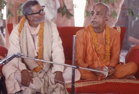 Srila Prabhupada with Srila B.R. Sridhara Maharaja