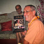 Guru Maharaja with Vyasa Puja Book