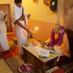 Syamasundara Prabhu Offering Guru Puja to Prabhupada