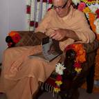 Guru Maharaja Reading the Vyasa-Puja Book